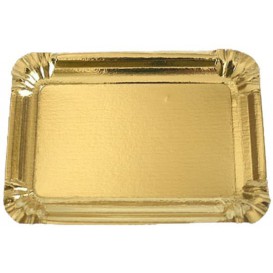Papieren dienblad Rechthoekige vorm goud 25x34 cm (400 stuks)