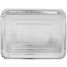 Plat rectangulaire en Carton Argenté 10x16 cm (2200 Unités)