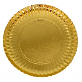 Papieren bord Rond vormig goud 18cm (700 stuks)