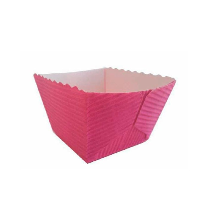 Bakvorm van papier Vierkant paars Ø4,2x3,7 cm (1500 stuks)