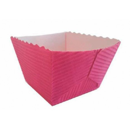 Bakvorm van papier Vierkant paars Ø4,2x3,7 cm (1500 stuks)