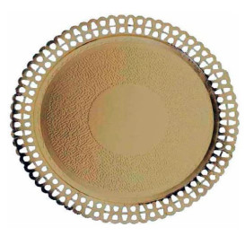 Assiette en Carton Ronde Dentelle Doré 290 mm (50 Utés)