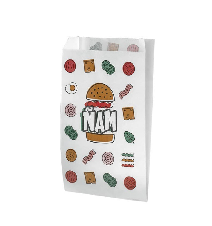 Papieren hamburgerbox Vetvrij Design 14+5x23cm (125 stuks) Papieren hamburgerbox Vetvrij Design 14+5x23cm (125 stuks)