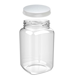 Pichet Réutilisable Tritan Transparent avec Couvercle 460ml (12 Utés)