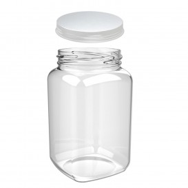 Plastic pot met Deksel transparant SAN Herbruikbaar 2250ml (1 stuk)