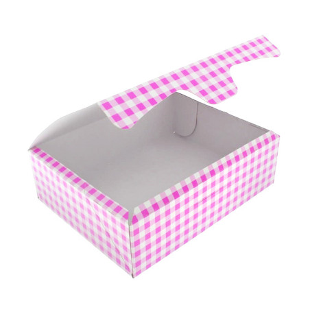 Boîte pâtissière 18,2x13,6x5,2cm 500g Rose (250 Unités)