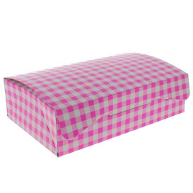 Papier bakkerij doos roze 17,5x11,5x4,7cm 250g (20 stuks)