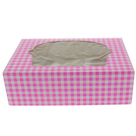 Papieren Cake vorm zak 6 Slots roze 24,3x16,5x7,5cm (100 stuks)