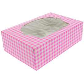 Papieren Cake vorm zak 6 Slots roze 24,3x16,5x7,5cm (100 stuks)