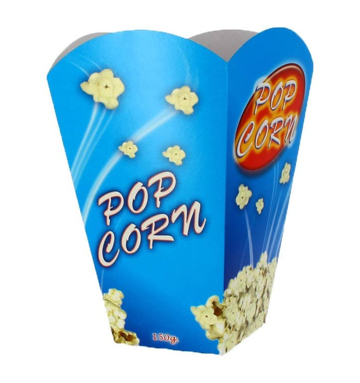 Papieren Popcorn doosje groot maat 150gr 8,7x13x20,3cm (250 stuks) Papieren Popcorn doosje groot maat 150gr 8,7x13x20,3cm (250 stuks)