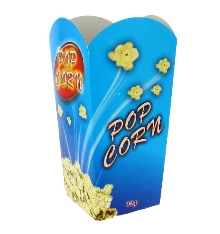 Papieren Popcorn doosje medium maat 90gr 7,8x10,5x18cm (350 stuks) Papieren Popcorn doosje medium maat 90gr 7,8x10,5x18cm (350 stuks)