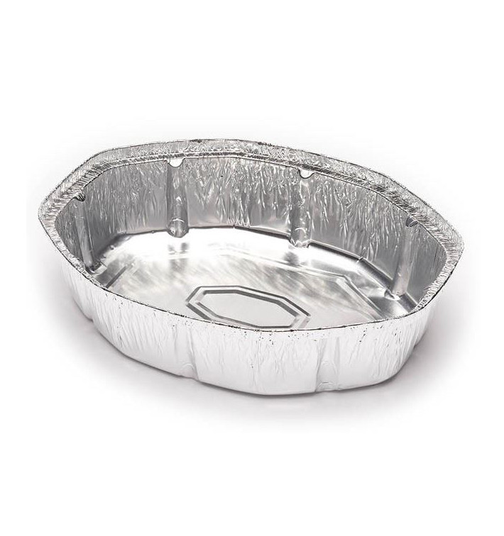 Folie pan voor gebraden kip Ovaal vormig 1900ml (500 stuks) Folie pan voor gebraden kip Ovaal vormig 1900ml (500 stuks)