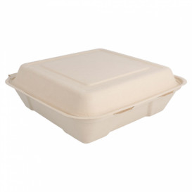 Suikerriet Gescharnierd Container "Menu Box" 22,5x22,5x7,5cm (200 stuks)
