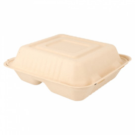 Boîte en Canne à Sucre Naturelle 3C 20x20x7,5cm (50 Utés)