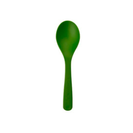 Stof gebaseerd op Maizena CPLA Composteerbaar dessert lepel groen 11,4 cm (100 stuks) 