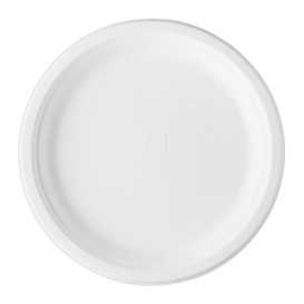 Assiette Canne à Sucre Bagasse Blanc Ø25,3 cm (500 Utés)