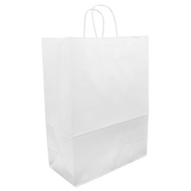 San en Papier Kraft Blanc avec Anses 90g 32+16x43 cm (250 Utés)