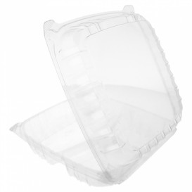 Plastic scharnierende Deli-Container OPS 3 Compartmenten "transparant Seal" 4070ml (200 stuks)