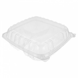 Plastic scharnierende Deli-Container OPS 3 Compartmenten "transparant Seal" 4070ml (100 stuks)