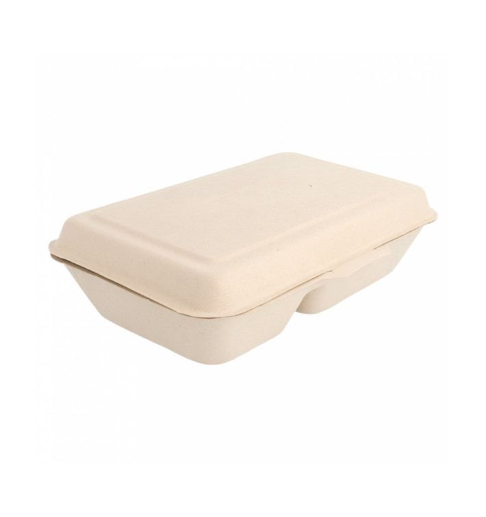 Boîte en Canne à Sucre 2 C Naturel 225x165x64mm (500 Utés) Boîte en Canne à Sucre 2 C Naturel 225x165x64mm (500 Utés)