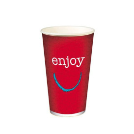 Papieren beker "Enjoen" 16 Oz/500 ml Ø9,0cm (1000 stuks)