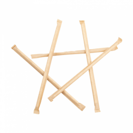 Paille Papier Blanc Emballée Kraft Ø6mm 21cm (250 Utés)