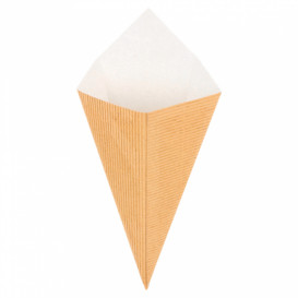 Gegolfd papier Dipping kegel kraft 22cm 100g (100 stuks)