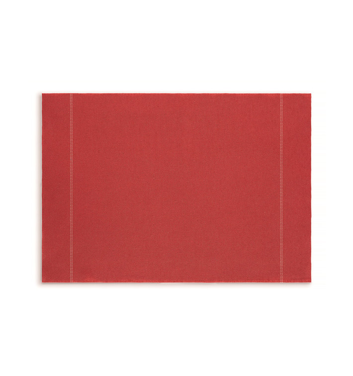 Katoenen placemat "Daen Drap" rood 32x45cm (12 stuks) Katoenen placemat "Daen Drap" rood 32x45cm (12 stuks)