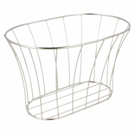 Ovale stalen mand zilver 21x12,7x12,7 (1 stuk)