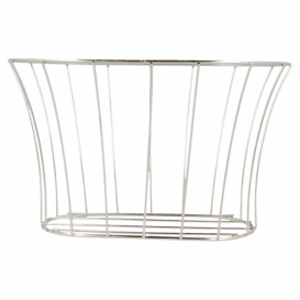 Ovale stalen mand zilver 21x12,7x12,7 (1 stuk)