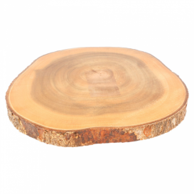 Houten bediening schotel Rond vormig Ø23x3,5cm (6 stuks)