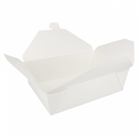 Papieren take-out Container "American" wit 19,7x14x6,4cm 1980ml (50 stuks) 