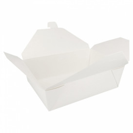 Papieren take-out Container "American" wit 19,7x14x6,4cm 1980ml (200 stuks) 