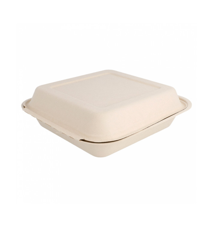 Boîte Bio en Canne à Sucre Naturel 20x20x7,5cm (250 Utés) Boîte Bio en Canne à Sucre Naturel 20x20x7,5cm (250 Utés)