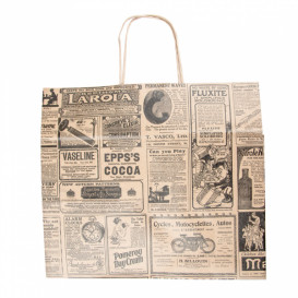 Papieren zak met handgrepen kraft "Times" 80g 26+14x32cm (250 stuks)