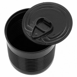 Proeving plastic conservenblik PS zwart 60ml Ø5,1x4,8 cm (25 stuks) 
