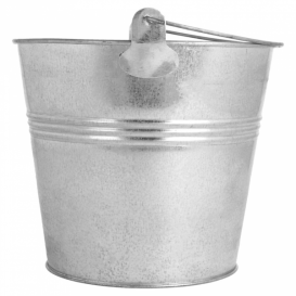 Mini Seau en Metal Argent Ø14x14cm (1 Uté)