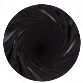 Papieren bord Rond vormig zwart "Acuario" 35cm (25 stuks) 