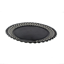 Assiette en Carton Ronde Dentelle Noir 20 cm (100 Utés)