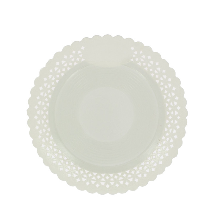 Assiette en Carton Ronde Dentelle Blanc 38 cm (50 Utés)