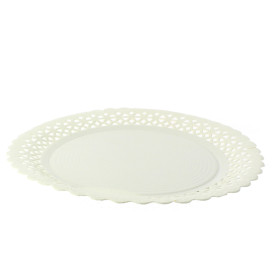 Assiette en Carton Ronde Dentelle Blanc 38 cm (50 Utés)