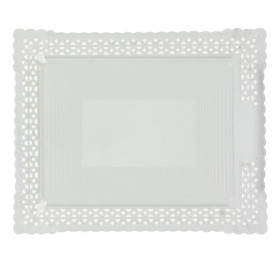 Plateau en Carton Dentelle Blanc 35x41 cm (100 Utés)