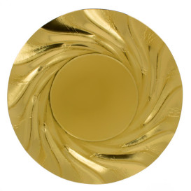 Papieren bord Rond vormig goud "Acuario" 35cm (100 stuks)