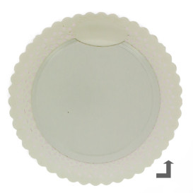 Assiette en Carton Ronde Dentelle Doré 30 cm (50 Utés)