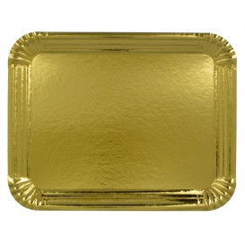 Papieren dienblad Rechthoekige vorm goud 12x19 cm (1500 stuks)