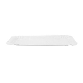 Papieren dienblad Rechthoekige vorm wit 16x22 cm (100 stuks) 