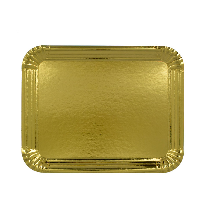 Plat rectangulaire en Carton Doré 22x28cm (600 Unités) Plat rectangulaire en Carton Doré 22x28cm (600 Unités)