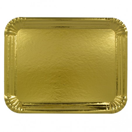 Papieren dienblad Rechthoekige vorm goud 22x28cm (600 stuks)