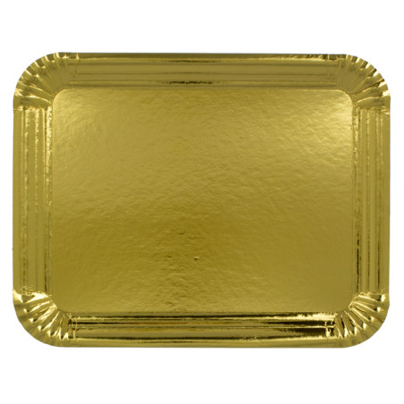 Plat rectangulaire en Carton Doré 22x28cm (600 Unités)