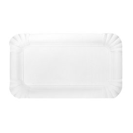 Plat rectangulaire en Carton Blanc 9x15 cm (100 Unités)